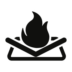 Campfire symbol bonfire vector icon
