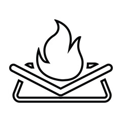 Bonfire. Simple line icon
