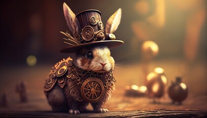 steampunk bunny - generative ai