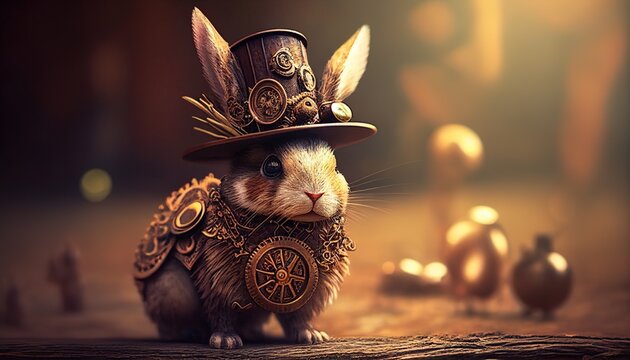 steampunk bunny - generative ai