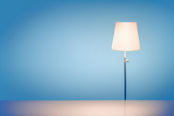 Fototapeta na wymiar Stylish lamp on blue background