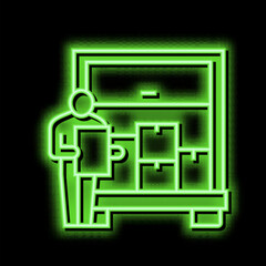 delivering service procurement neon glow icon illustration