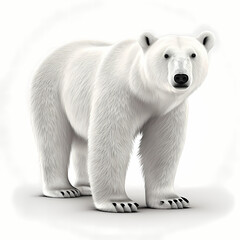 Polar bear isolated white. Generative AI