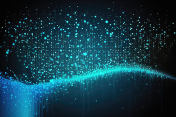 Abstract blue background with glowing dots, generative AI