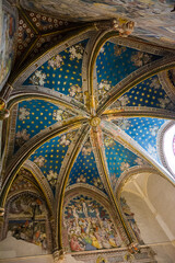 Ceiling painted with stars and blue, of the dome of the chapel of San Biagio inside the Cathedral...
