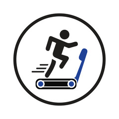 Fototapeta premium man running treadmill icon