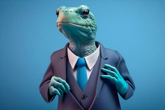 3d illustration cute funny businessman, man, super photo realistic background, generative ai