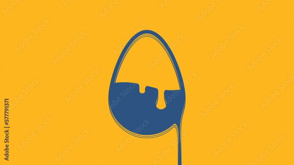 Canvas Prints Blue Chocolate egg icon isolated on orange background. 4K Video motion graphic animation