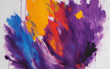 Fototapeta premium Smears of oil paints on white paper.AI generated