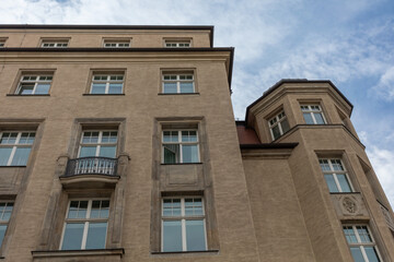 Fototapeta na wymiar Simple architecture with windows in Leipzig Germany