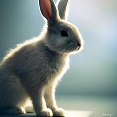 White rabbit. Greated with Generative Al technology.