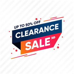 Clearance Sale Promo Banner. Retail Advertisement square banner. Clearance Sale Banner Ad for Store with colorful concept. Banner Vector Design Concept