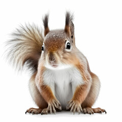Obraz premium Squirrel Isolated White Background. Generative AI