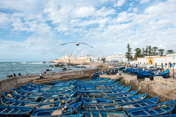 View of the fishing port and the ramparts of Essaouira - Mogador Morocco