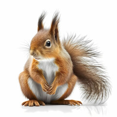 Fototapeta premium Squirrel Isolated White Background. Generative AI