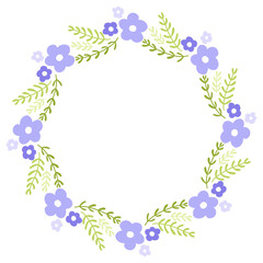 frame with purple flowers