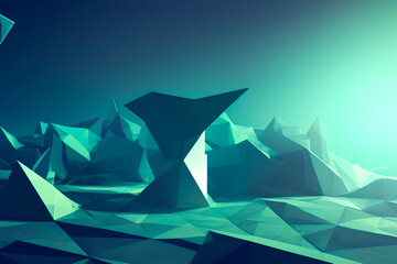 Abstract geometric blue background. Generative AI