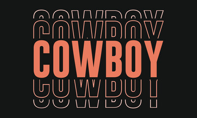 Western Cowboy Vector T-Shirt Design