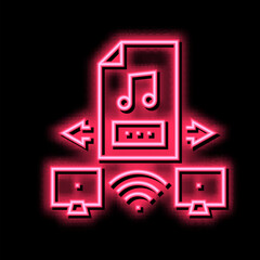 internet music exchange neon glow icon illustration