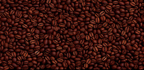 Obraz premium Beautiful roasted brown coffee beans background. Generative ai.