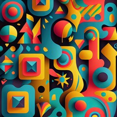 Shapes and fun colors background pattern