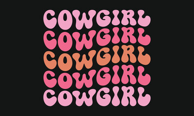 Western Cowgirl Vector T-Shirt Design