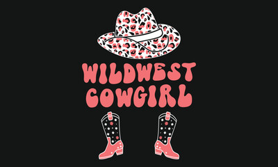 Western Cowgirl Vector T-Shirt Design