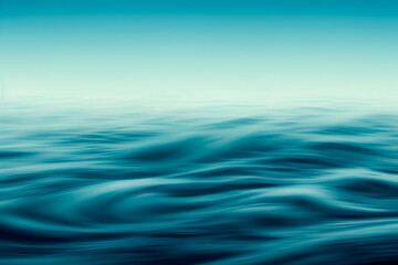 Naklejka premium Abstract blue wavy background. Ocean, sea, waves. Generative AI