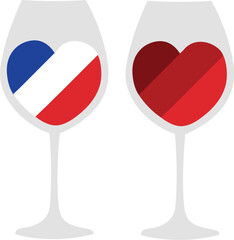 French wine glass -  isolated vector illustration 