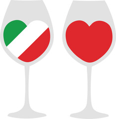 Italian wine glass -  isolated vector illustration