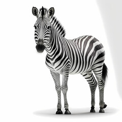 zebra isolated on white. Generative AI