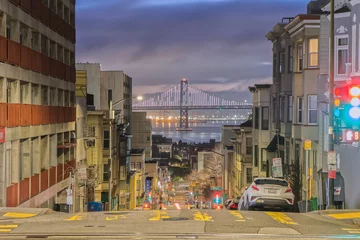 Poster San Francisco Landmark in the Morning In the Distance from Street © Hanyun