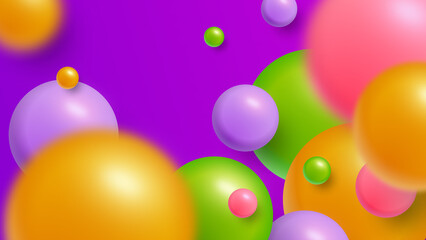 Colorful balls on a purple background