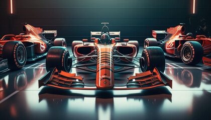 Formula 1 Cars, Generative AI, Illustration