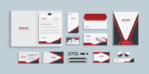 Corporate brand identity design, stationery set. eps