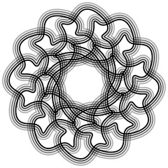 Fototapeta premium Black flower shape Spirograph icon. Vector illustration. 