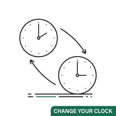 Change clock icon. Turning to winter or summer time.