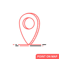 Point on map icon. We Have Moved