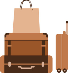 retro luggage - isolated vector illustration 