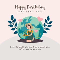 World earth day ecology concept. Banner or card on the theme of save nature. Make everyday earth day.