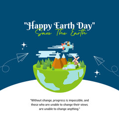 World earth day ecology concept. Banner or card on the theme of save nature. Make everyday earth day.