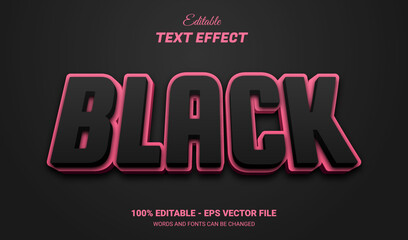 Black Pink Text Effect Style