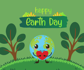 World earth day ecology concept. Banner or card on the theme of save nature. Make everyday earth day.