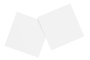 Two paper or plastic pieces (cards, tickets, flyers, invitations, coupons, banknotes, etc.), cut out