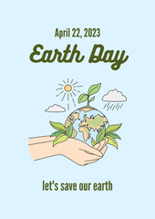 World earth day ecology concept. Banner or card on the theme of save nature. Make everyday earth day.