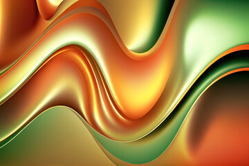 Obraz premium Iridescent colorful wavy background, backdrop, Generative AI