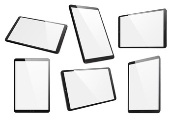 Collection of black tablets cut out