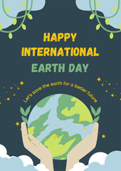 World earth day ecology concept. Banner or card on the theme of save nature. Make everyday earth day.