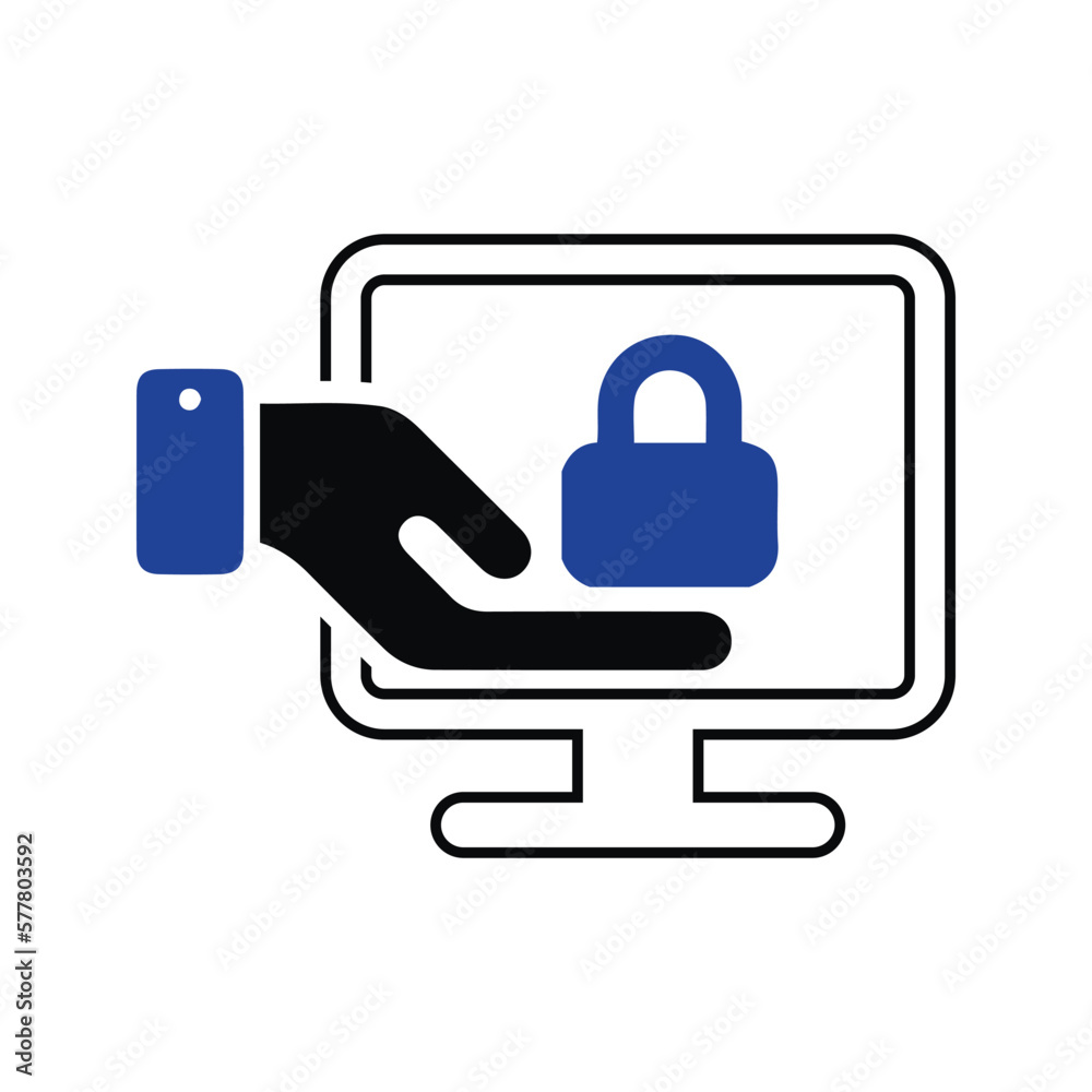 Sticker computer security lock icon