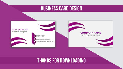 Modern and simple business card design.Double-sided Vector creative business card design template, Modern visiting card layout.Clean professional business card template.